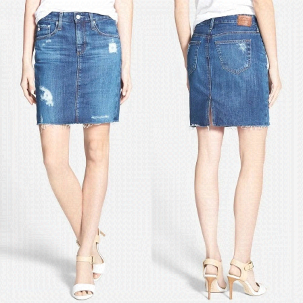 AG Erin The Pencil Skirt Distressed